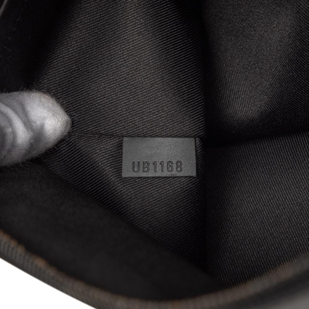 Louis Vuitton AB Louis Vuitton Black Calf Leather Monogram Shadow Discovery Pochette Spain