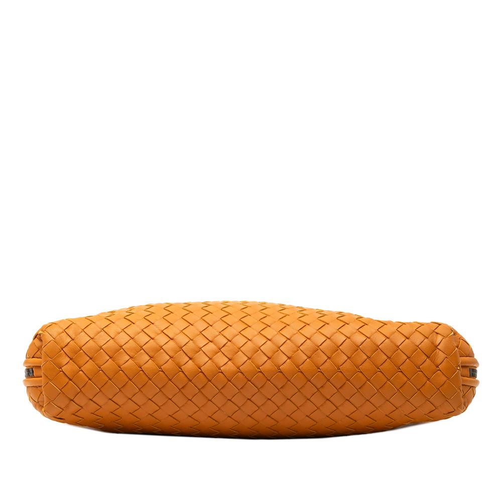 Bottega Veneta B Bottega Veneta Orange Nappa Leather Leather Large Nappa Intrecciato Nodini Crossbody Italy