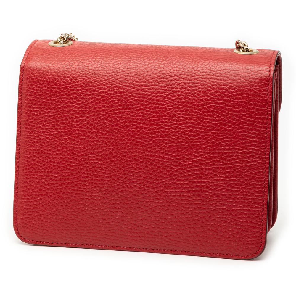 Gucci B Gucci Red Calf Leather Small Dollar skin Interlocking G Crossbody Italy