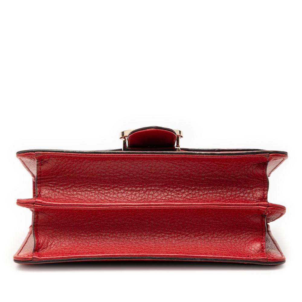 Gucci B Gucci Red Calf Leather Small Dollar skin Interlocking G Crossbody Italy