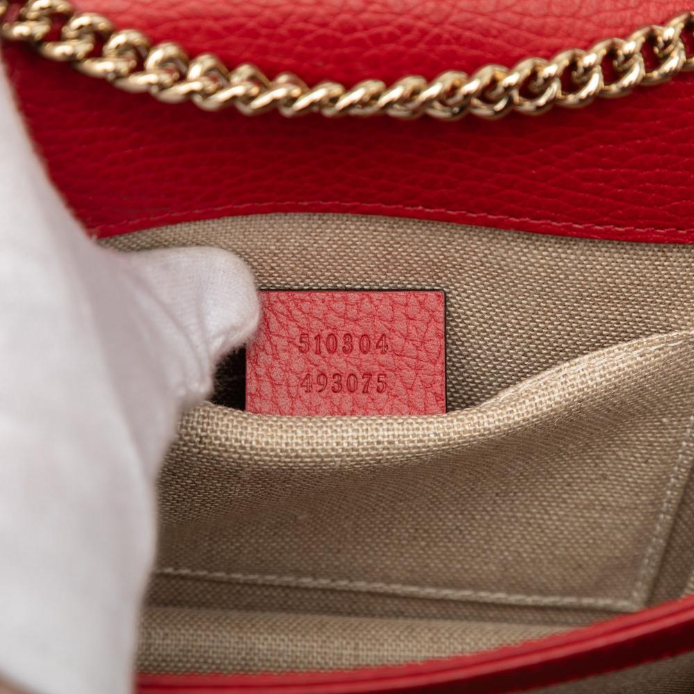 Gucci B Gucci Red Calf Leather Small Dollar skin Interlocking G Crossbody Italy