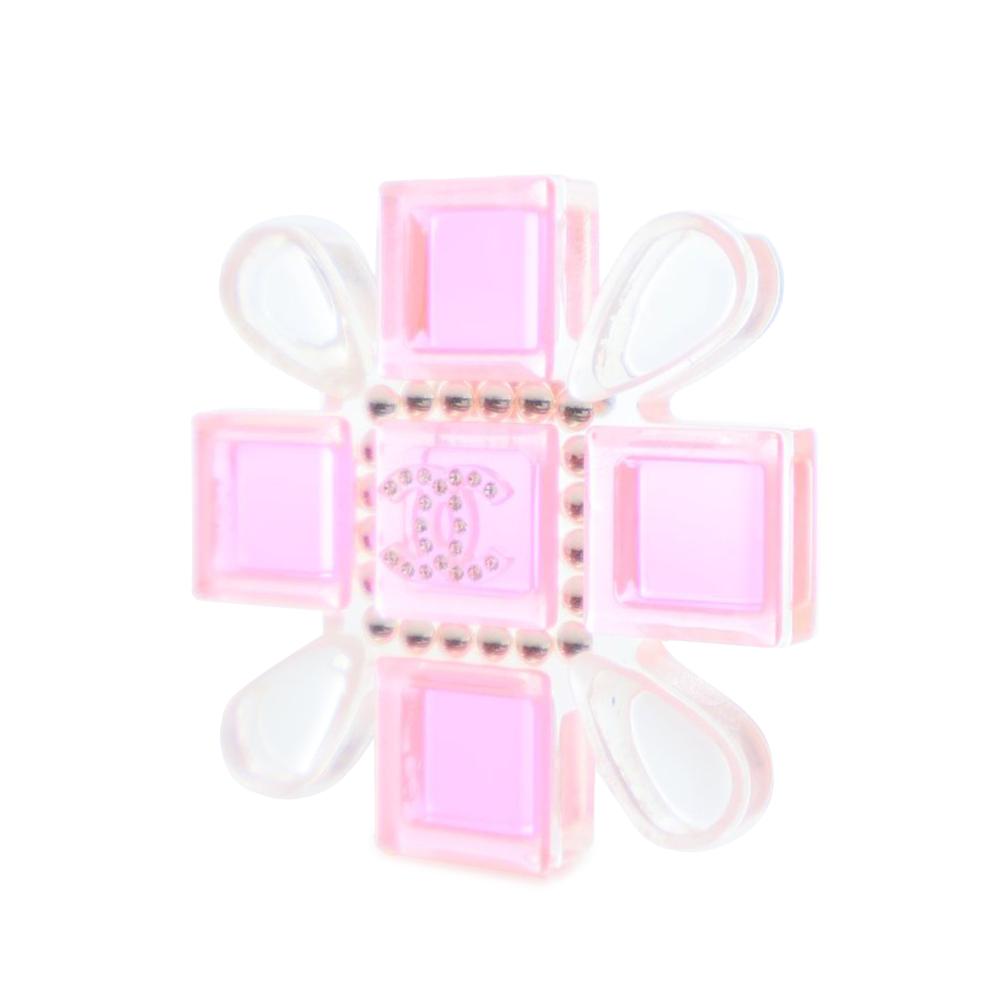 Chanel AB Chanel Pink Resin Plastic Maltese Cross Brooch Italy