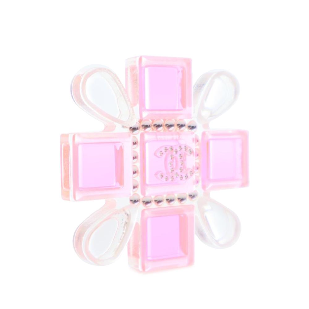 Chanel AB Chanel Pink Resin Plastic Maltese Cross Brooch Italy