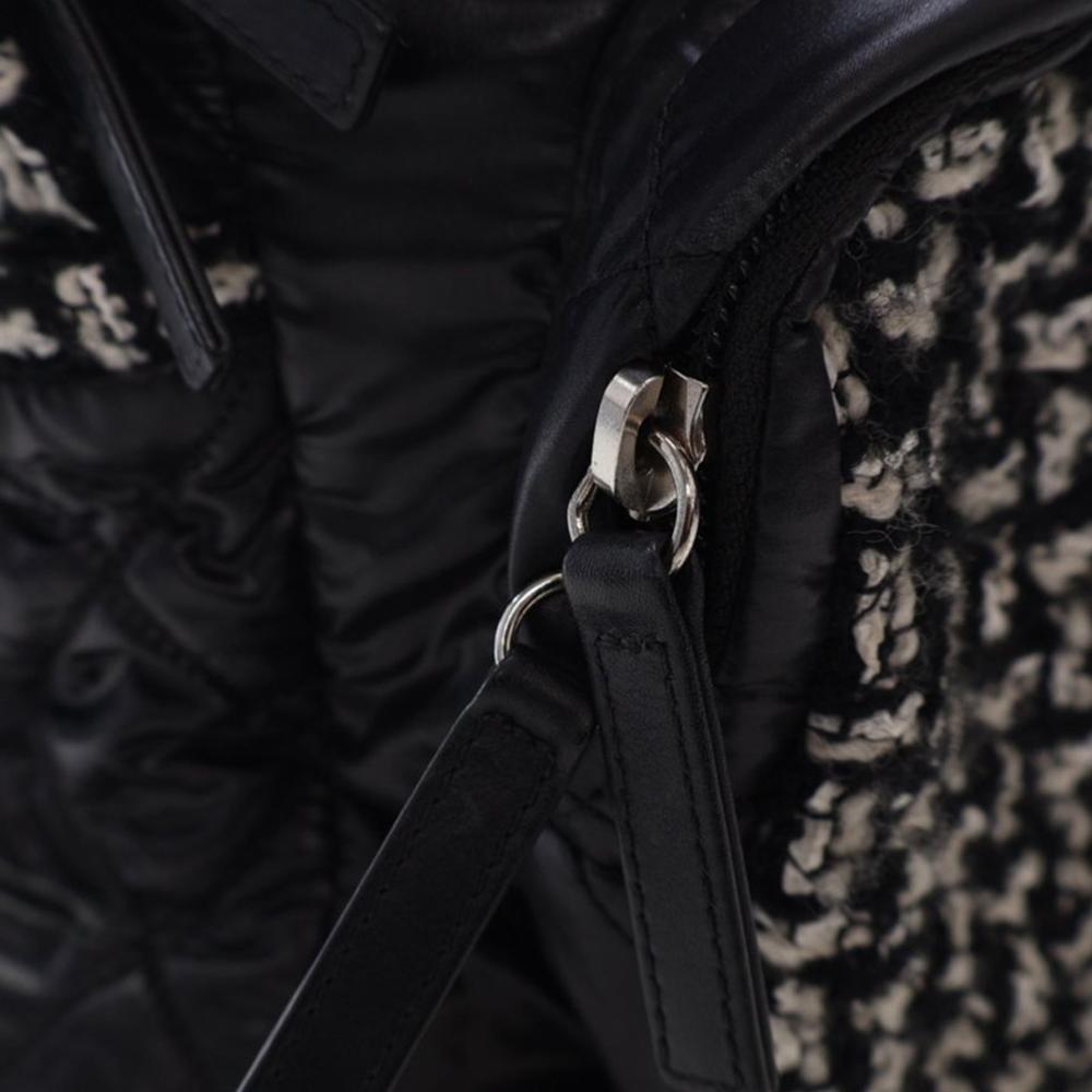 Chanel AB Chanel Black Nylon Fabric and Tweed Coco Neige Backpack Italy