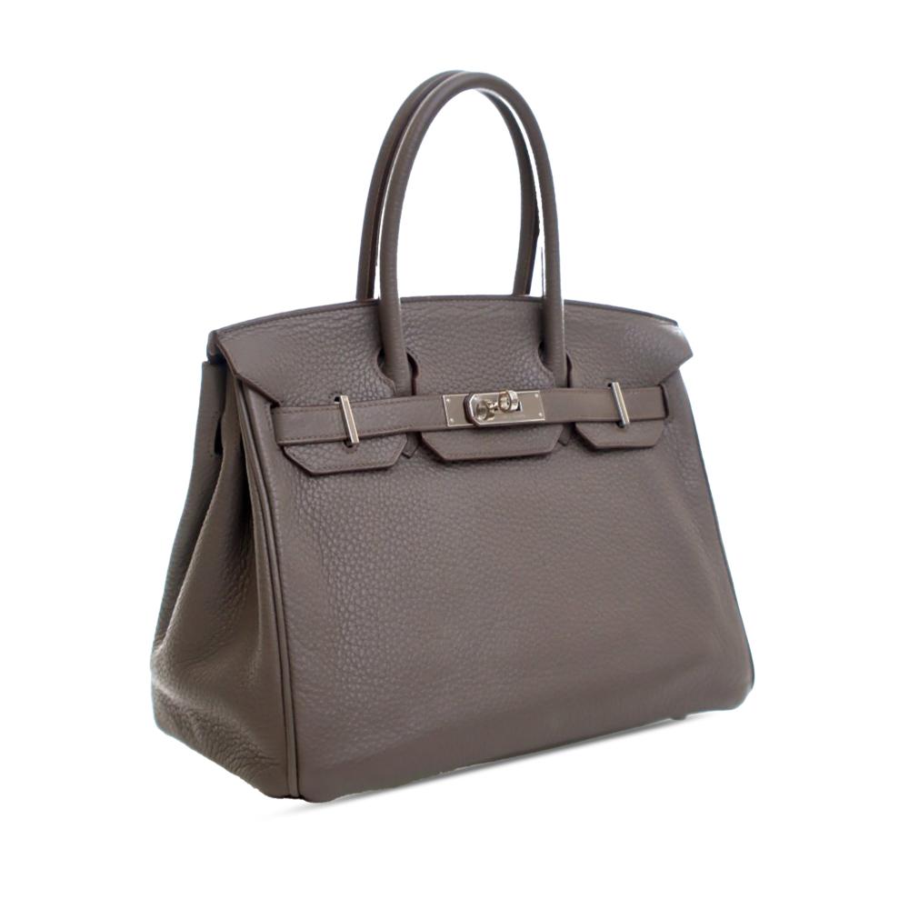 Hermès B Hermès Gray Calf Leather Togo Birkin Retourne 30 France