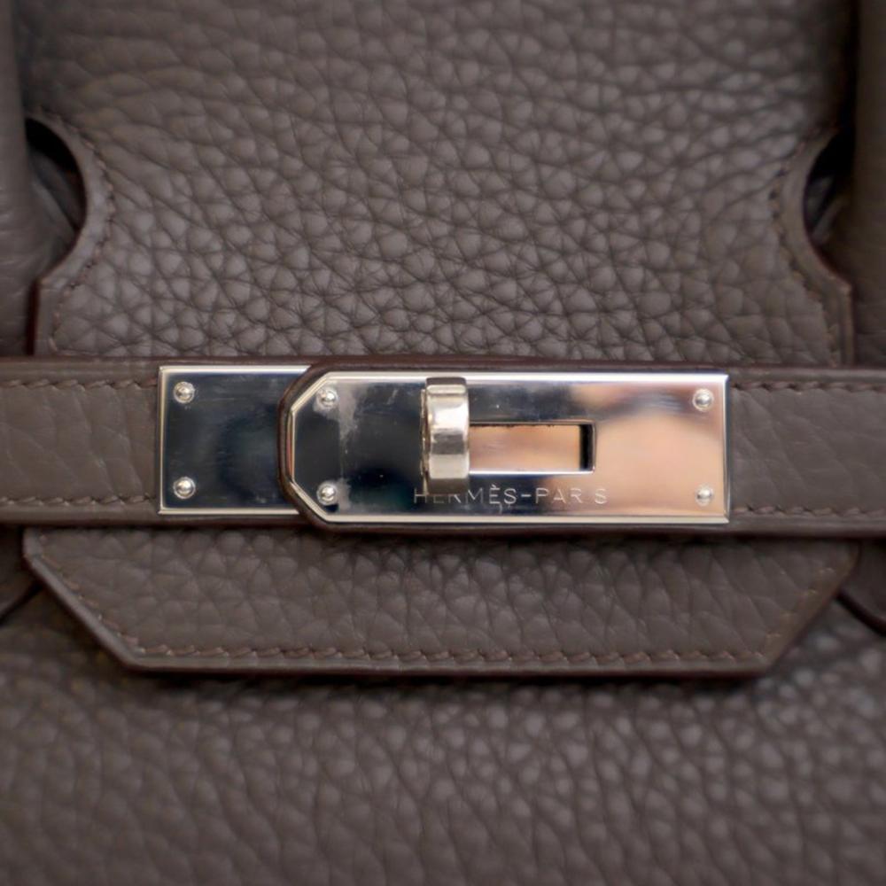 Hermès B Hermès Gray Calf Leather Togo Birkin Retourne 30 France