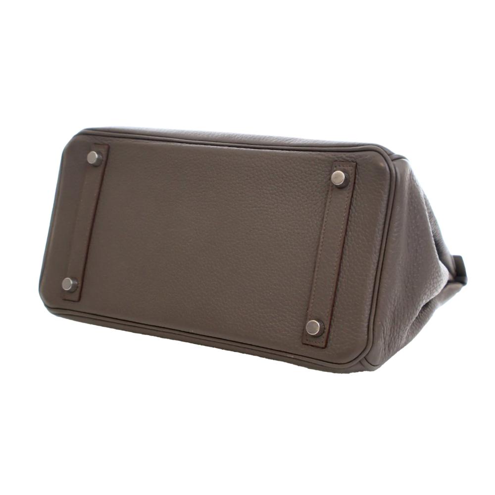 Hermès B Hermès Gray Calf Leather Togo Birkin Retourne 30 France