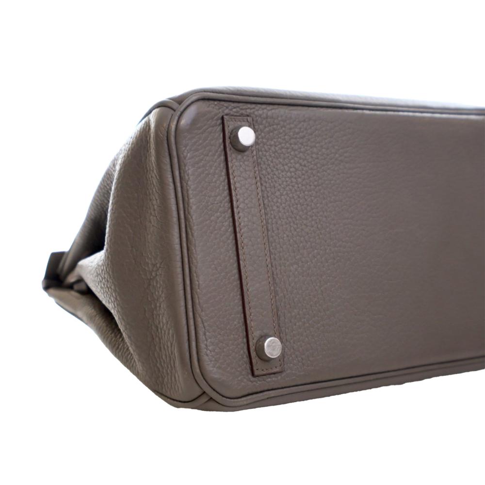 Hermès B Hermès Gray Calf Leather Togo Birkin Retourne 30 France