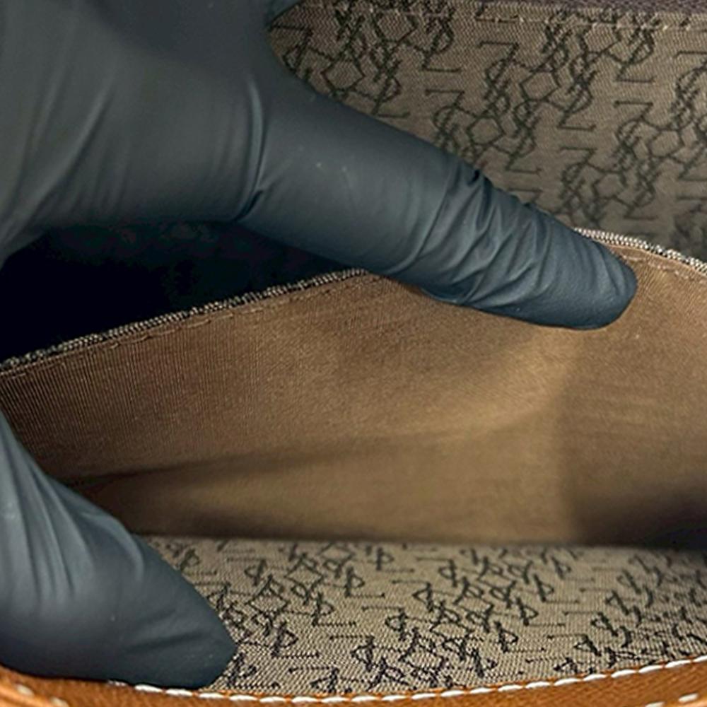 Saint Laurent B Saint Laurent Brown Calf Leather Stitched Monogram Satchel France