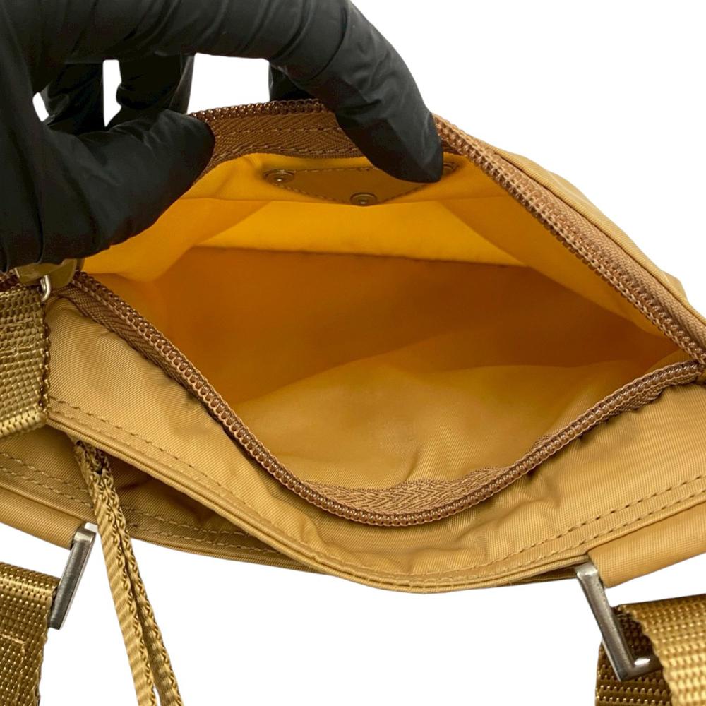 Prada AB Prada Brown Beige Nylon Fabric Tessuto Zip Top Crossbody Italy