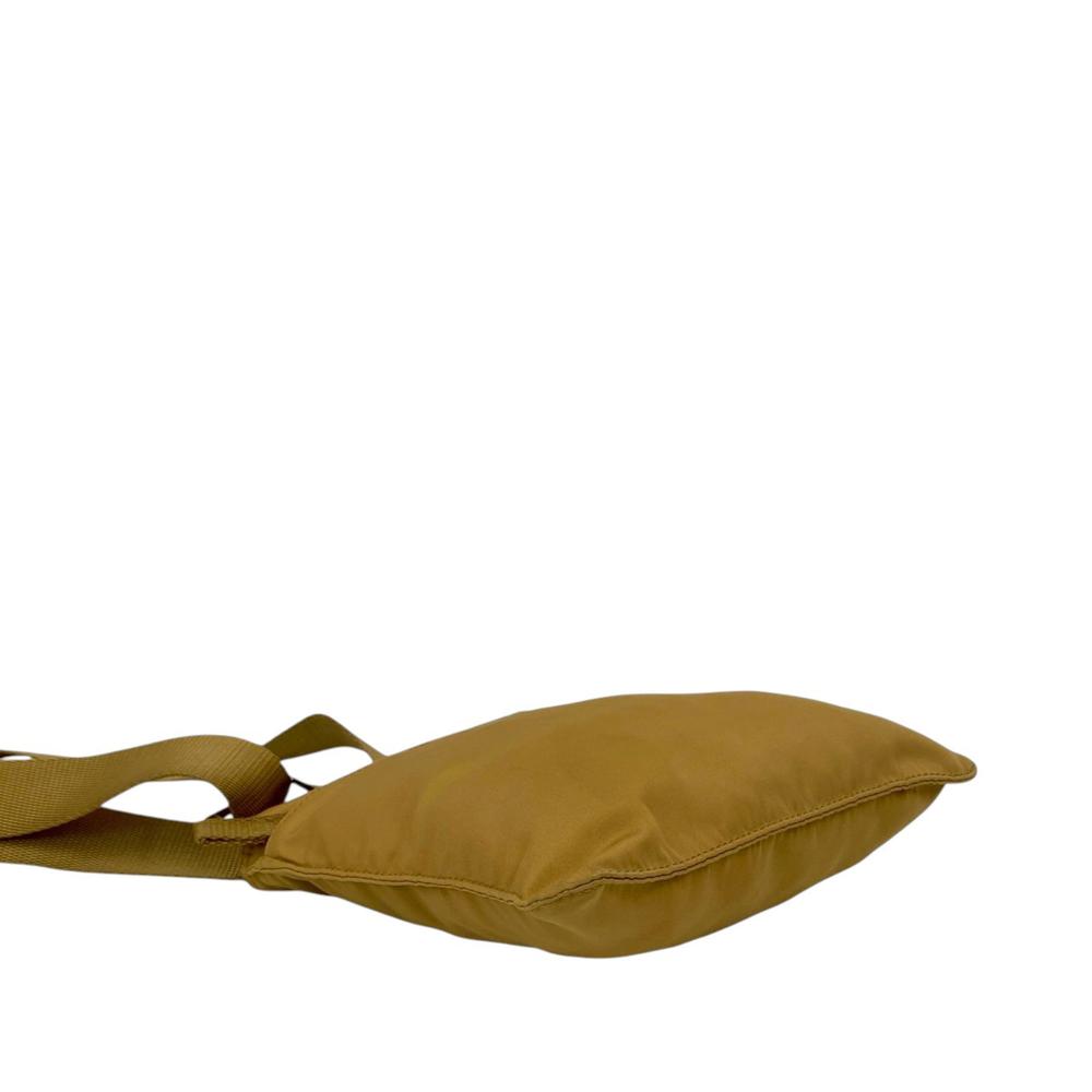 Prada AB Prada Brown Beige Nylon Fabric Tessuto Zip Top Crossbody Italy