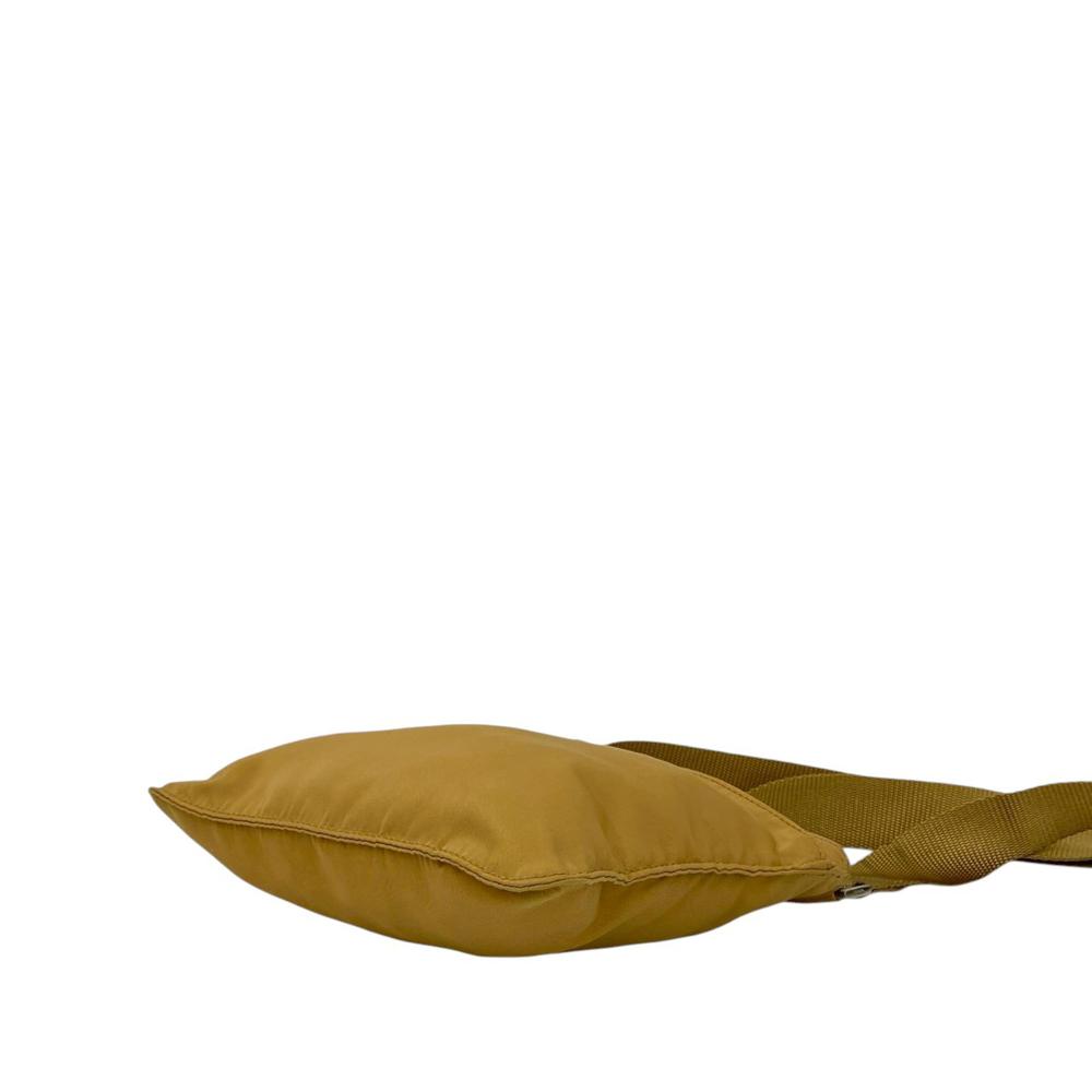 Prada AB Prada Brown Beige Nylon Fabric Tessuto Zip Top Crossbody Italy