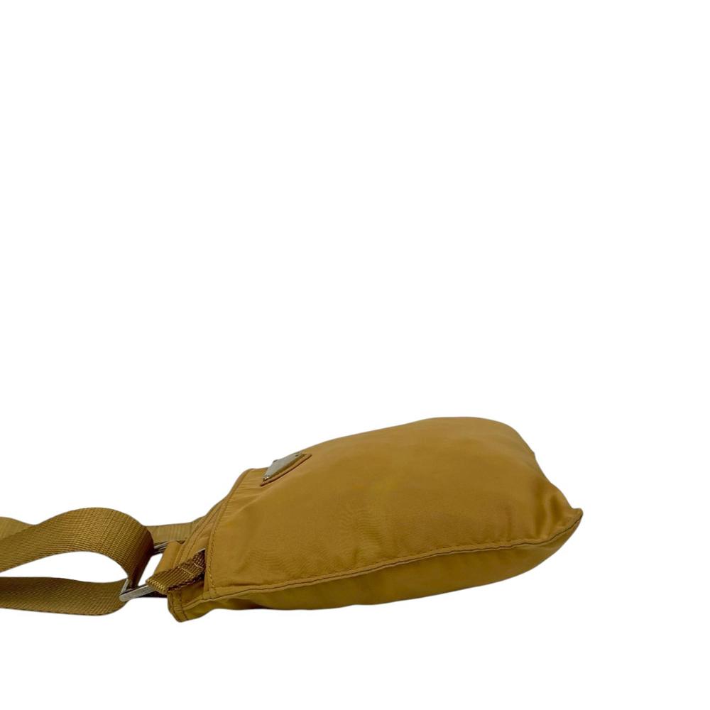 Prada AB Prada Brown Beige Nylon Fabric Tessuto Zip Top Crossbody Italy