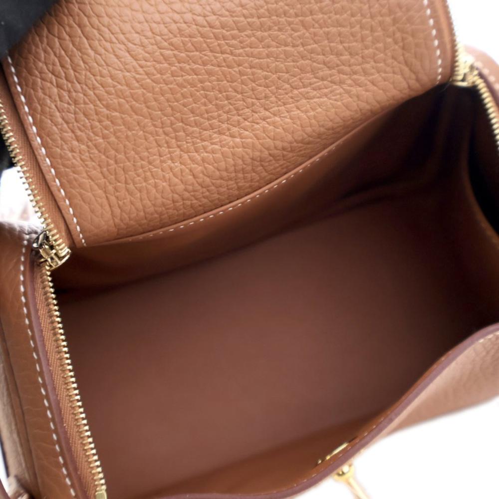 Hermès A Hermès Brown Calf Leather Mini Clemence Lindy 20 France