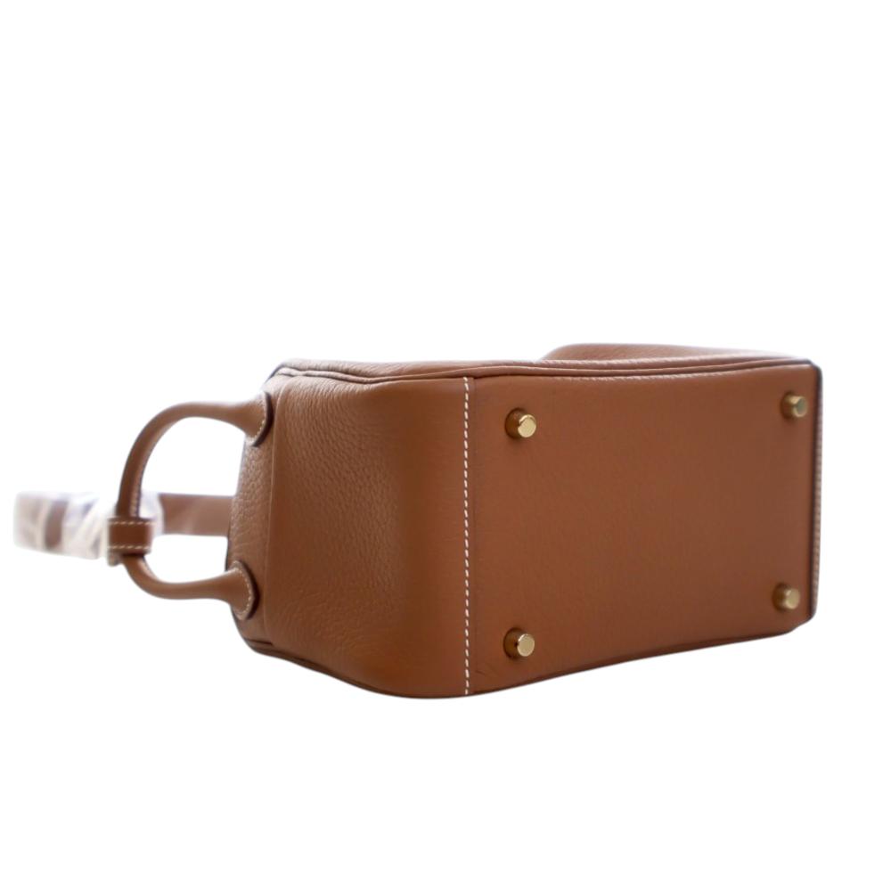 Hermès A Hermès Brown Calf Leather Mini Clemence Lindy 20 France