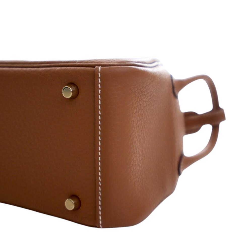 Hermès A Hermès Brown Calf Leather Mini Clemence Lindy 20 France