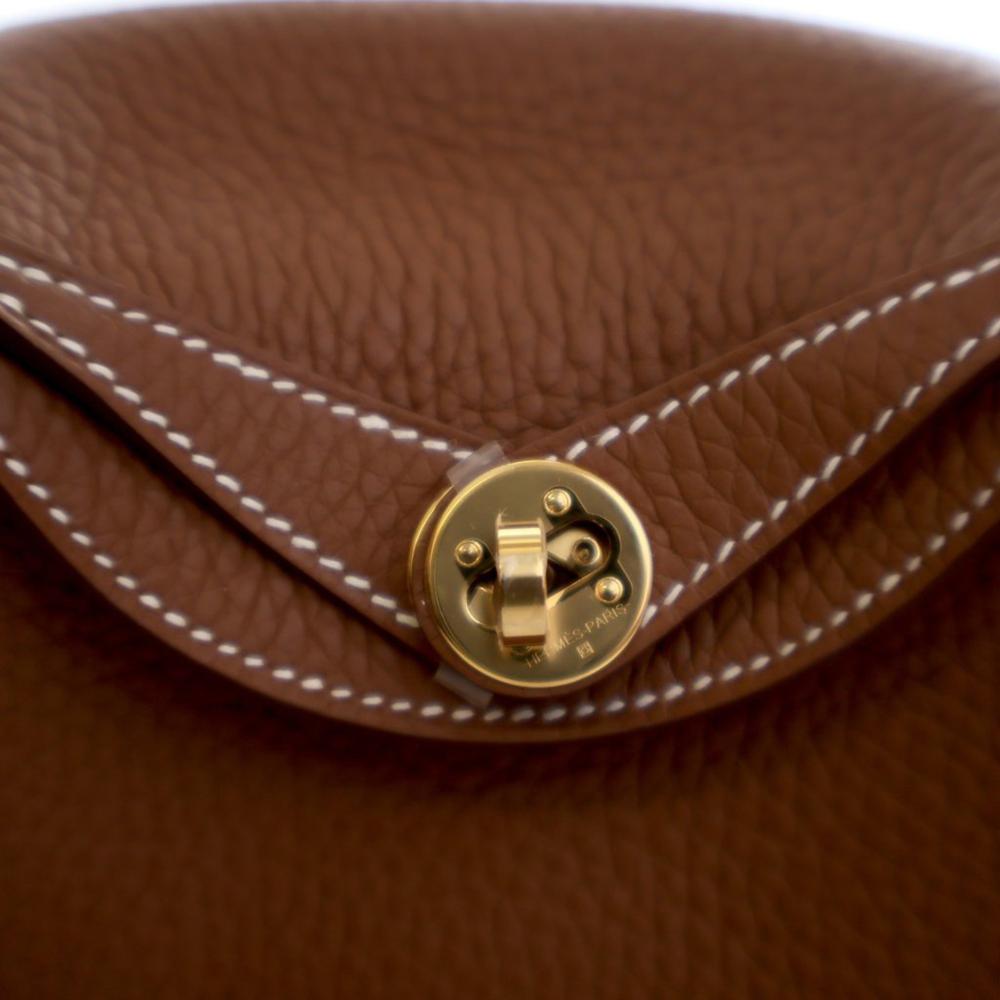 Hermès A Hermès Brown Calf Leather Mini Clemence Lindy 20 France
