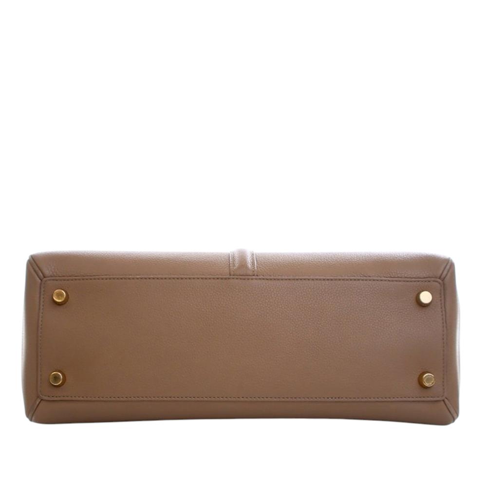 Celine B Celine Brown Calf Leather Medium Classique 16 Top Handle Bag Italy