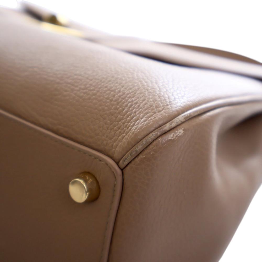 Celine B Celine Brown Calf Leather Medium Classique 16 Top Handle Bag Italy