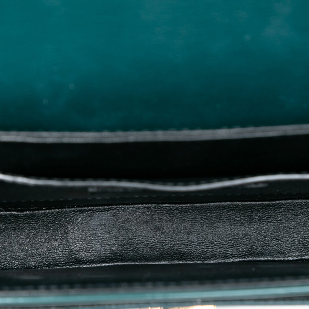 Saint Laurent Solferino Small Patent Leather Flap Crossbody Green