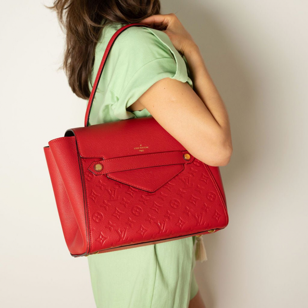 Louis Vuitton Trocadero Empreinte Leather Flap Shoulder Bag Red