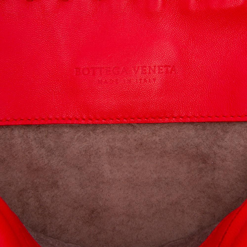 Bottega Veneta AB Bottega Veneta Red Nappa Leather Leather Nappa Intrecciato Flap Satchel Italy