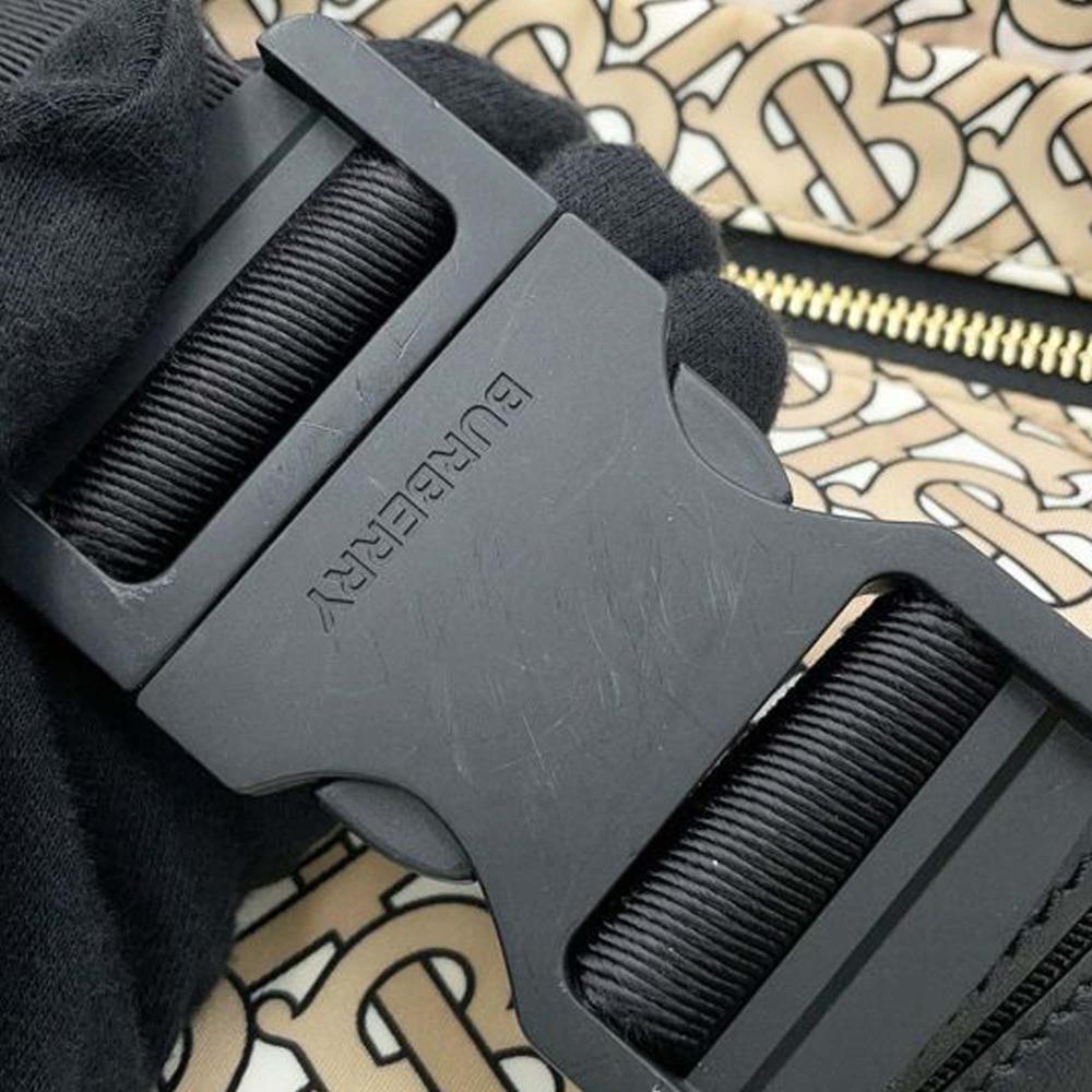 Burberry B Burberry Brown Beige Nylon Fabric TB Monogram Sonny Belt Bag United Kingdom