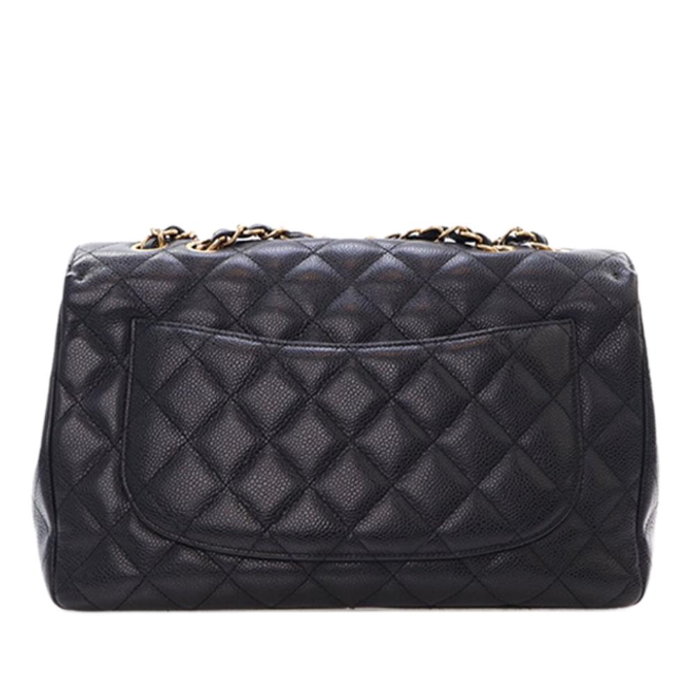Chanel B Chanel Black Caviar Leather Leather Jumbo Classic Caviar Single Flap Italy