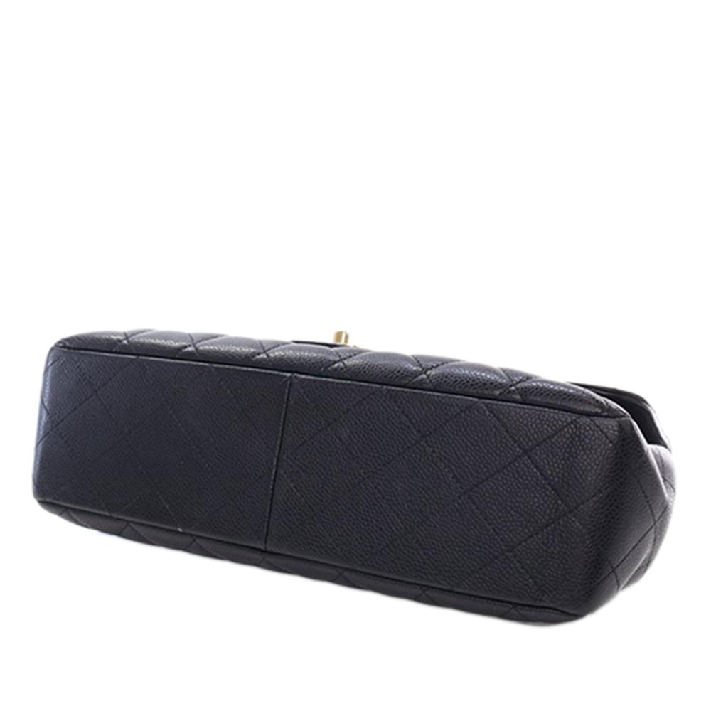 Chanel B Chanel Black Caviar Leather Leather Jumbo Classic Caviar Single Flap Italy