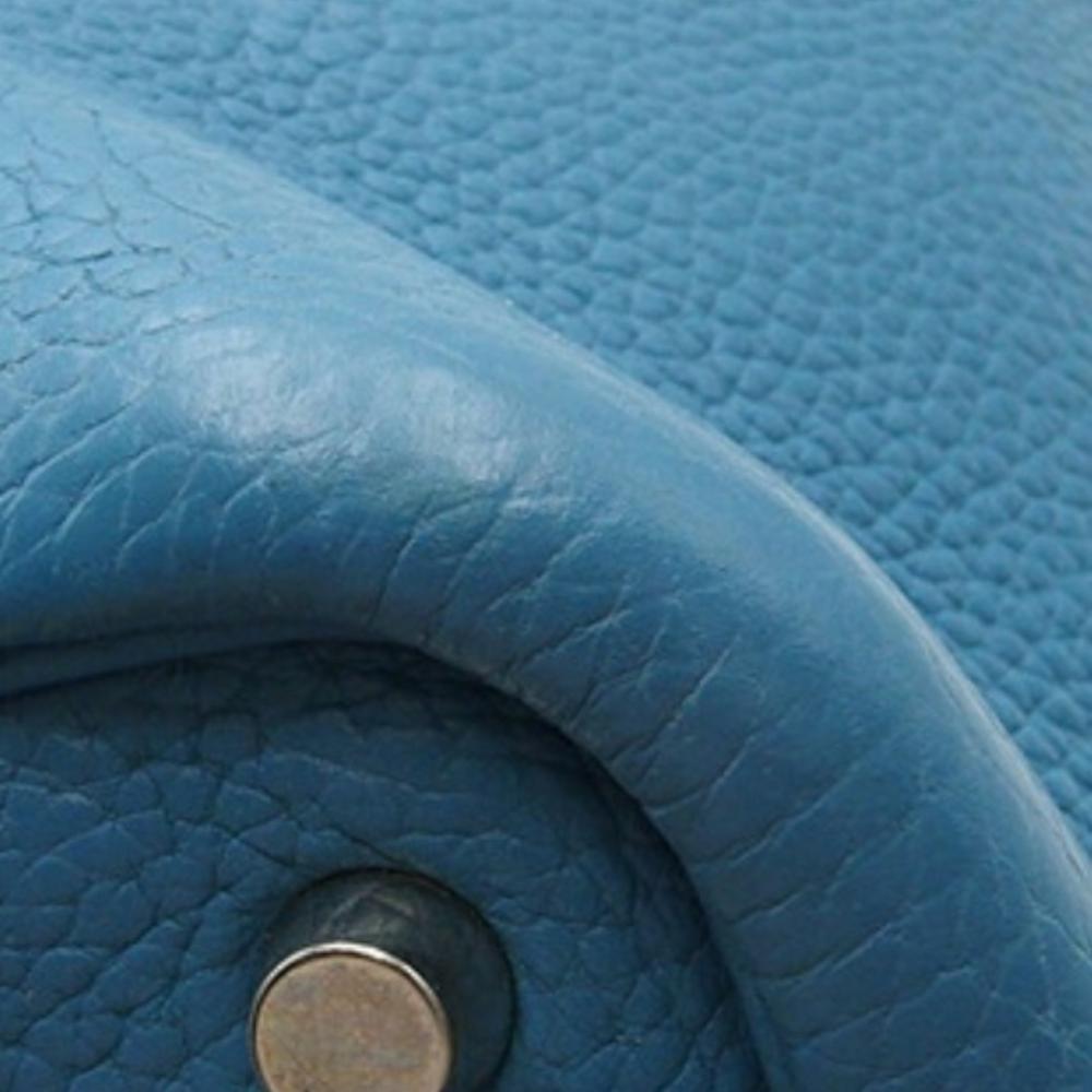 Hermès B Hermès Blue Calf Leather Clemence Picotin 18 France