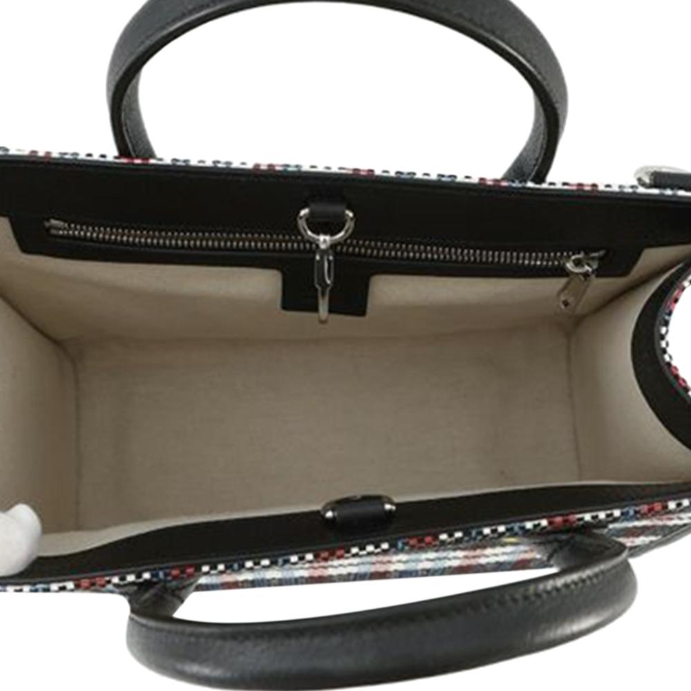 Gucci AB Gucci Brown Beige Canvas Fabric Freya Hartas ICCUG Logo Embroidered Plaid Tote Italy