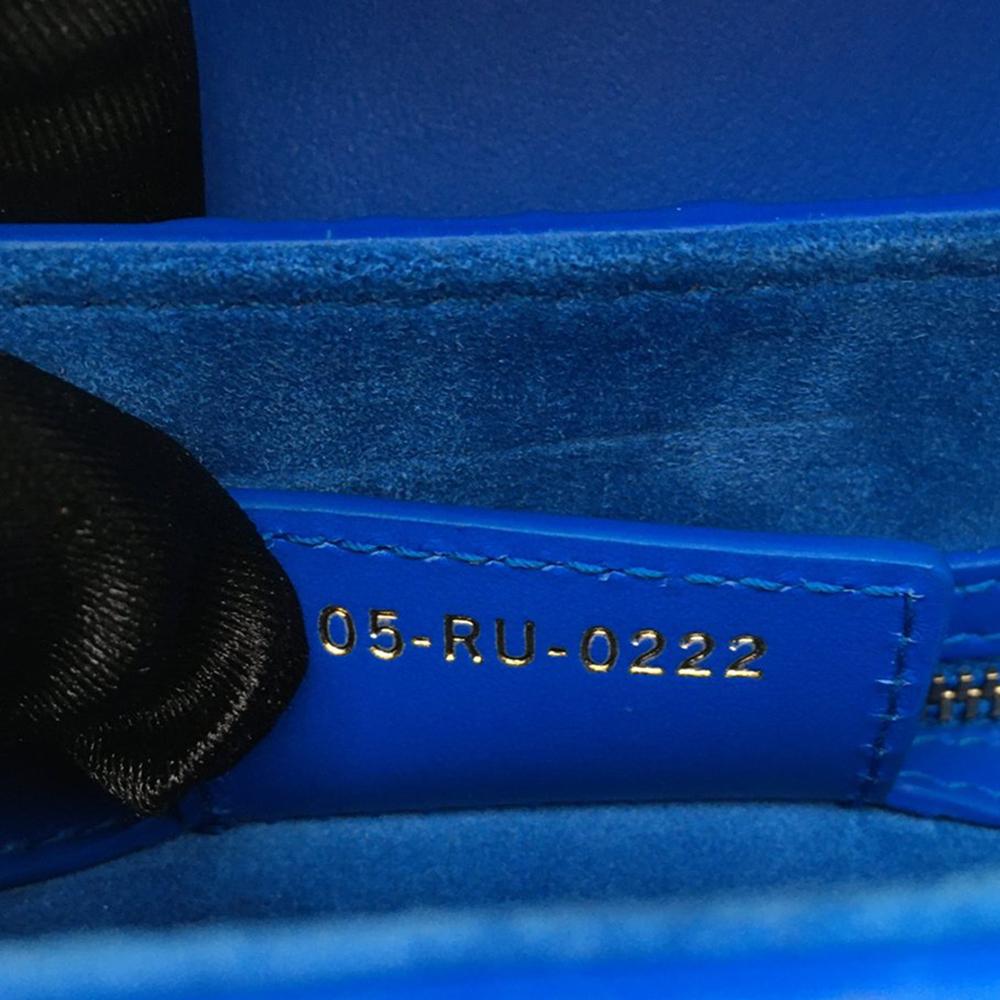 Christian Dior AB Dior Blue Calf Leather Perforated Oblique Embossed skin Saddle Bag Italy