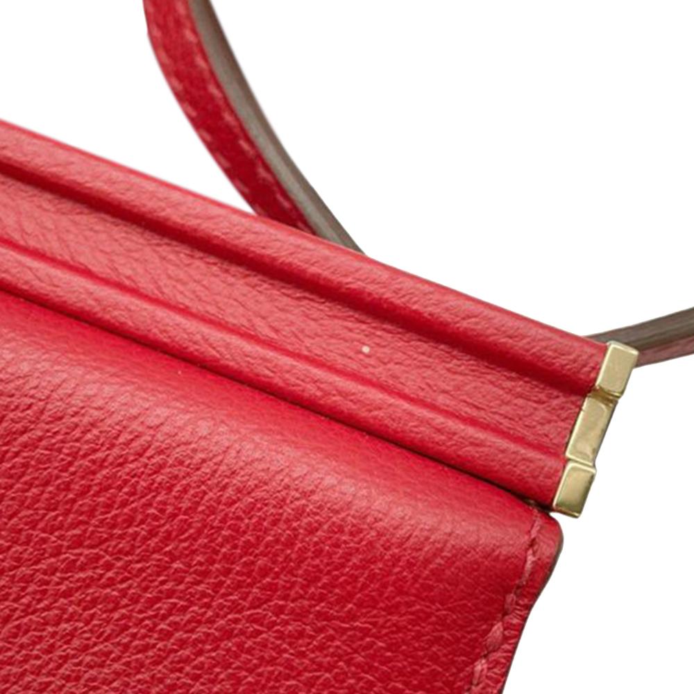 Hermès AB Hermès Red Calf Leather Evergrain Clic H 21 France