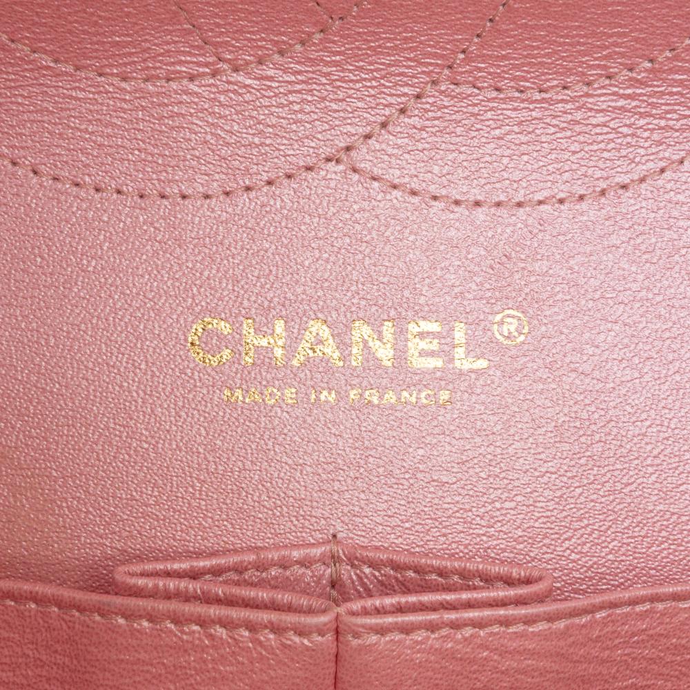 Chanel B Chanel Pink Caviar Leather Leather Jumbo Classic Iridescent Caviar Double Flap France