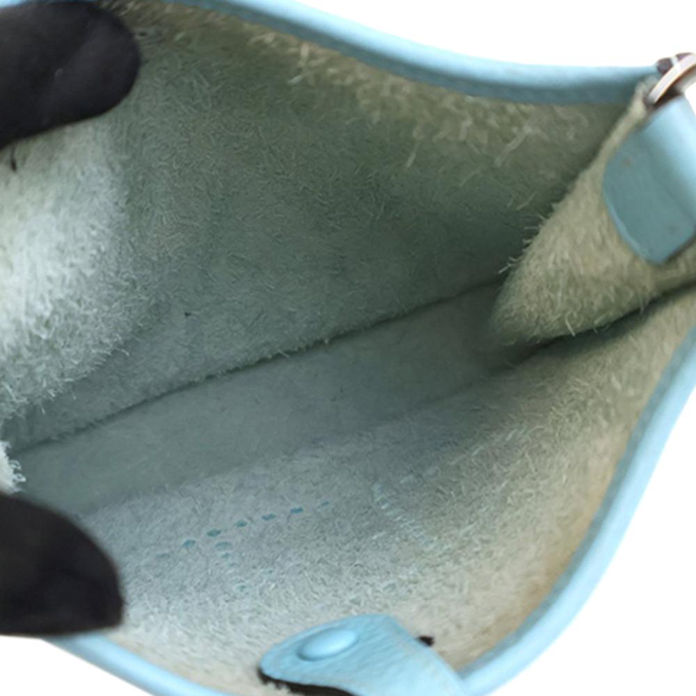 Hermès AB Hermès Blue Light Blue Calf Leather Clemence Evelyne TPM 16 France