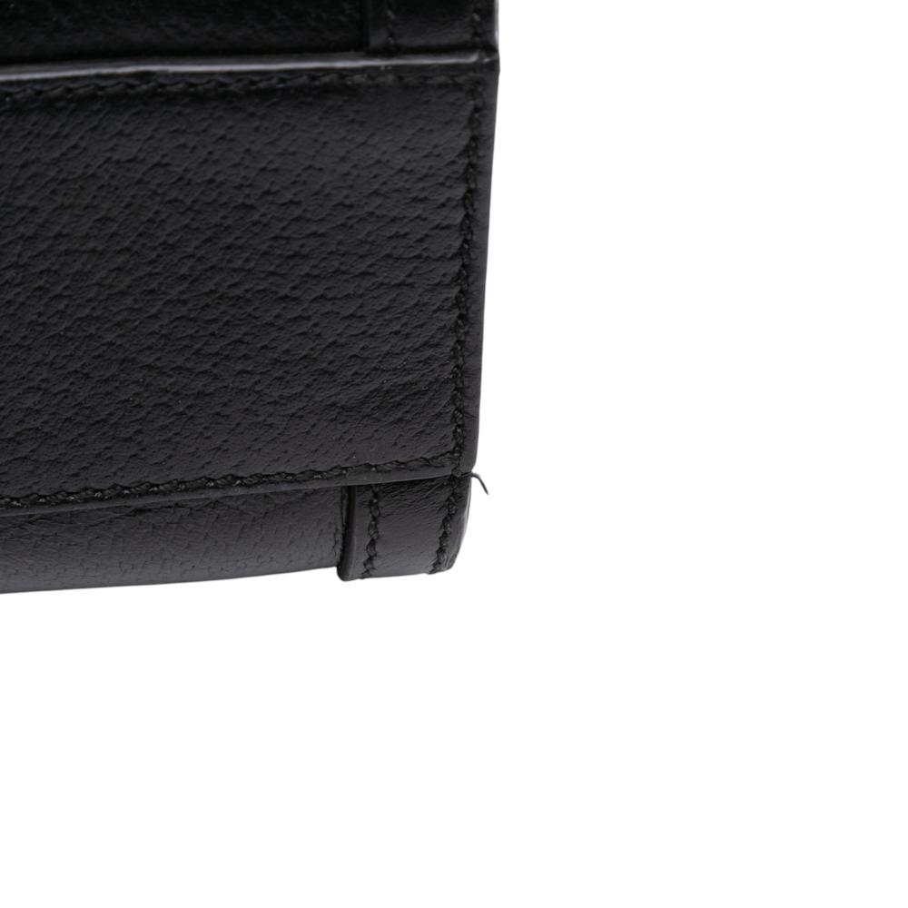 Gucci B Gucci Black Calf Leather Small Web Ophidia Satchel Italy