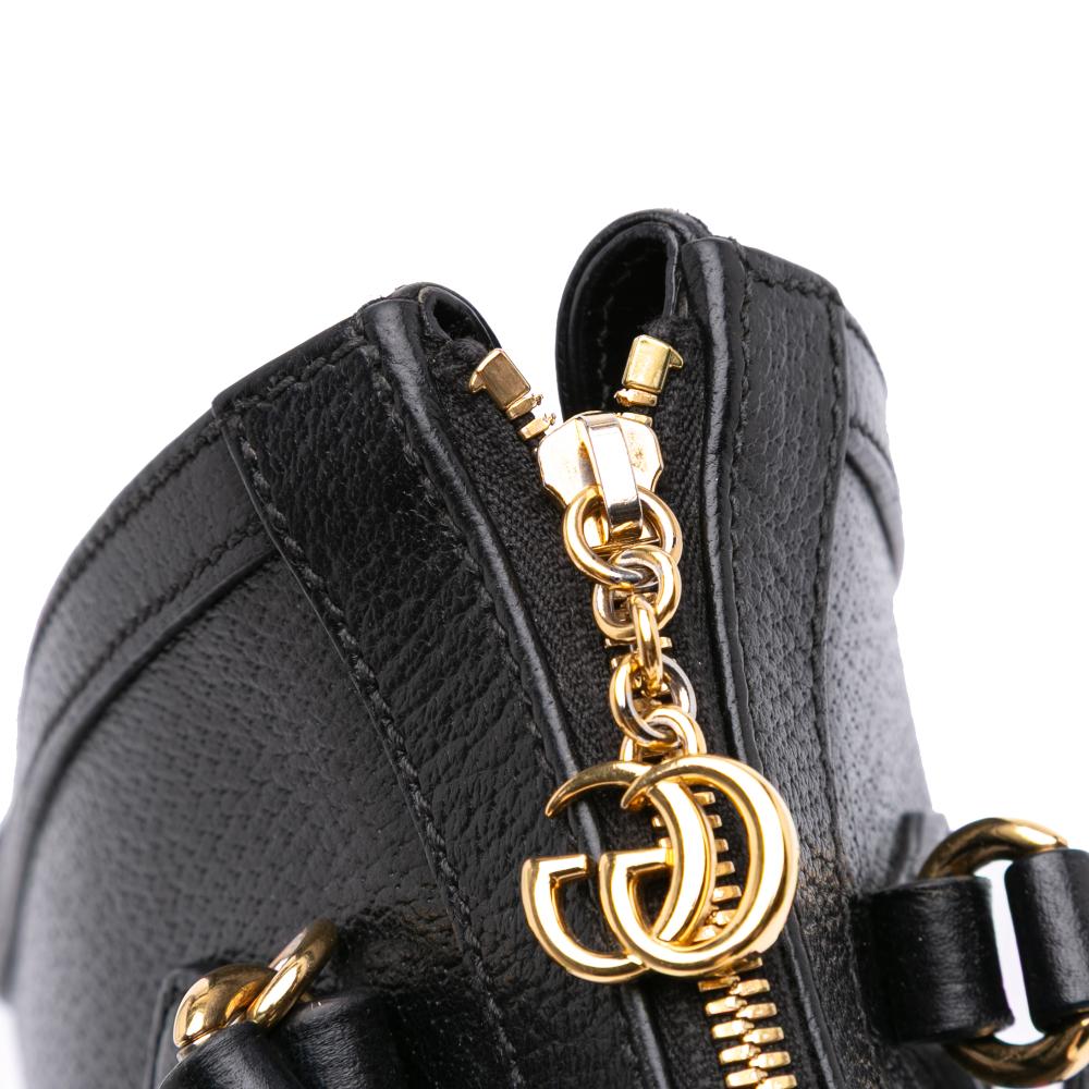 Gucci B Gucci Black Calf Leather Small Web Ophidia Satchel Italy