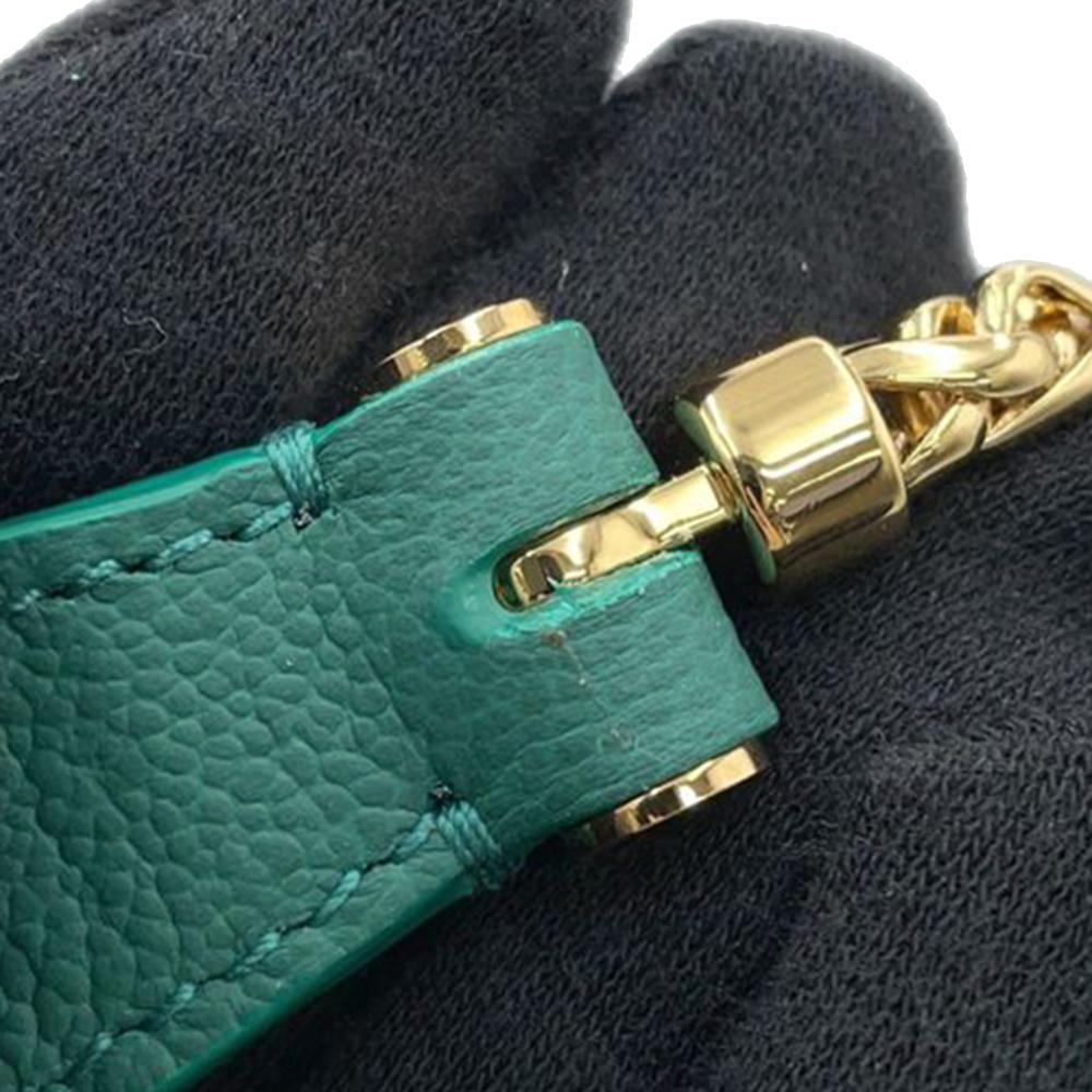 Bvlgari AB Bvlgari Green Calf Leather Small Serpenti Ellipse Satchel Italy