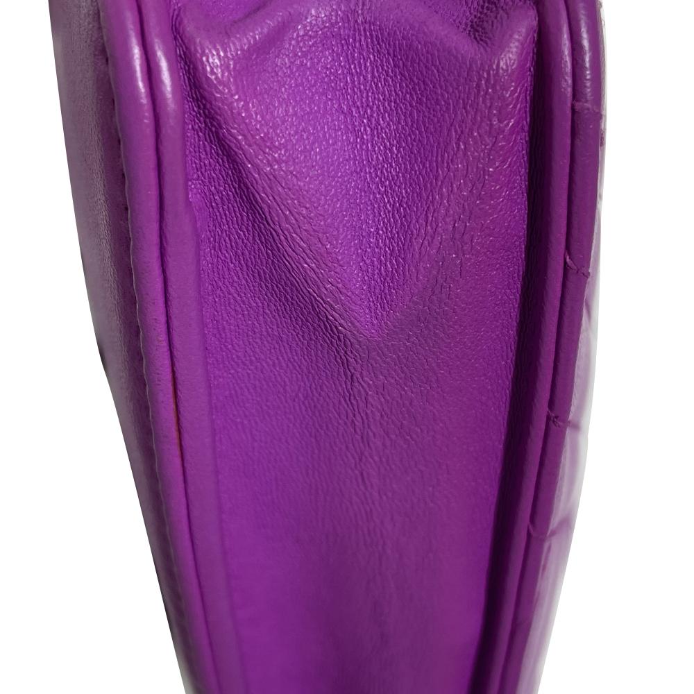 Chanel B Chanel Purple Magenta Lambskin Leather Leather Lambskin Coco Boy Wallet On Chain Italy