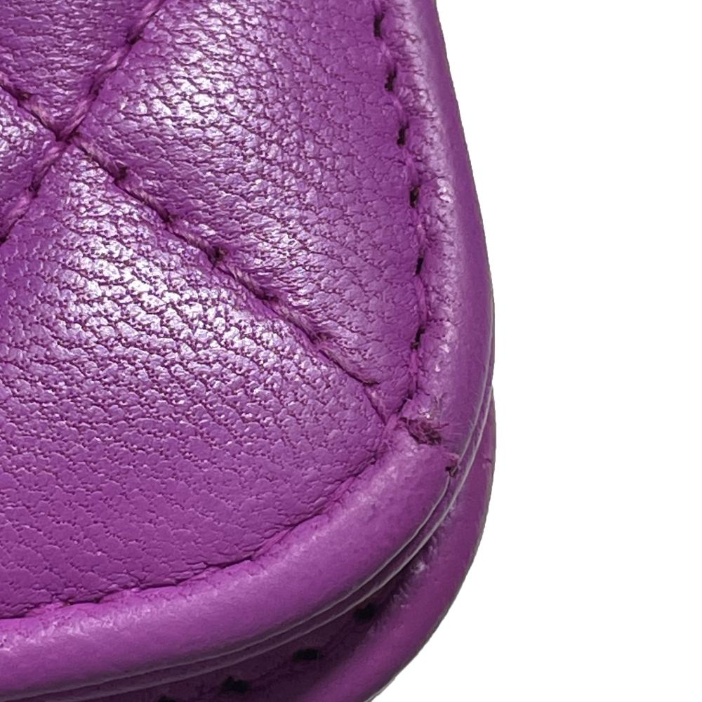 Chanel B Chanel Purple Magenta Lambskin Leather Leather Lambskin Coco Boy Wallet On Chain Italy