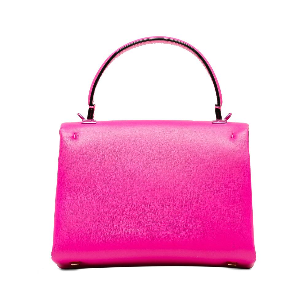 Valentino B Valentino Pink Calf Leather Mini One Stud Satchel Italy
