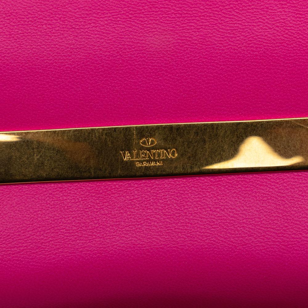 Valentino B Valentino Pink Calf Leather Mini One Stud Satchel Italy