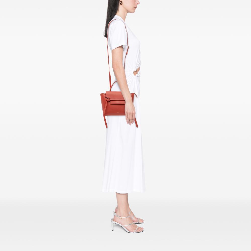 Celine B Celine Orange Dark Orange Calf Leather Nano Grained skin Belt Bag Italy