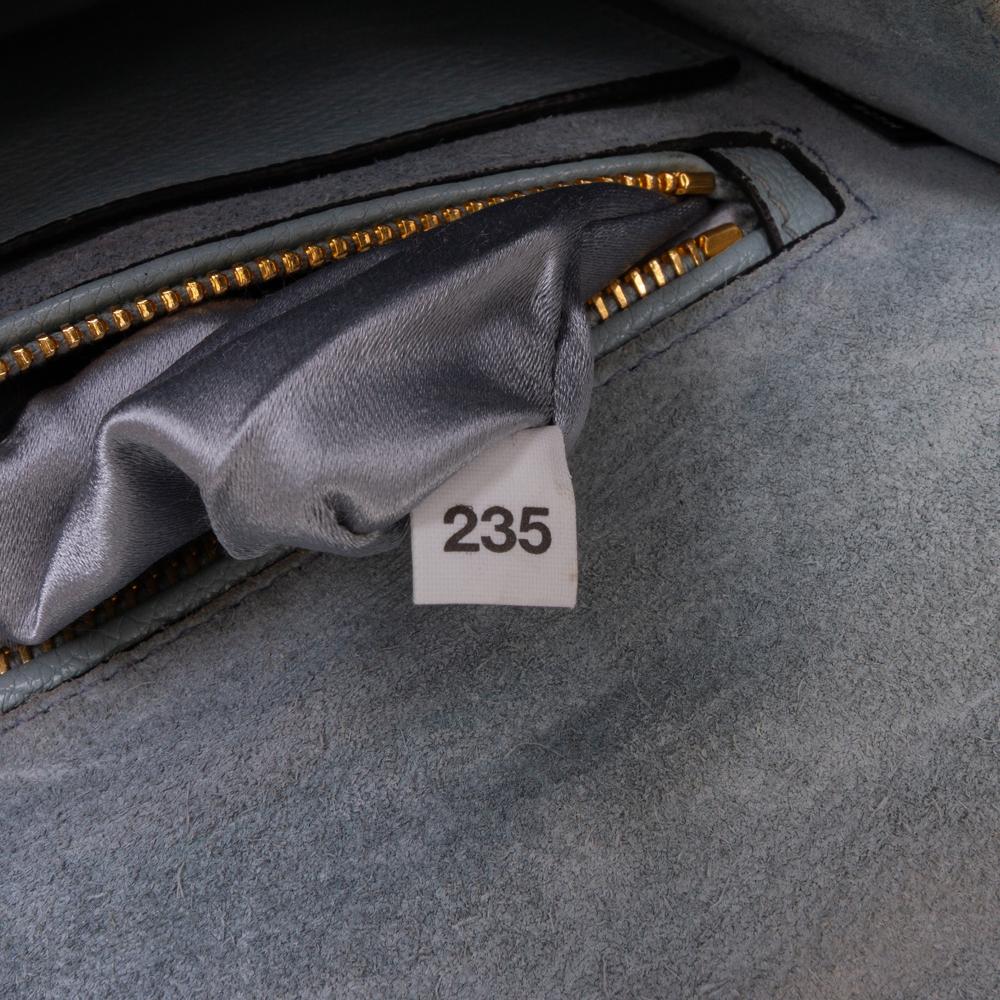 Miu Miu B Miu Miu Blue Light Blue Goatskin Leather Madras Soft Calf Crystal Embellished Crossbody Italy