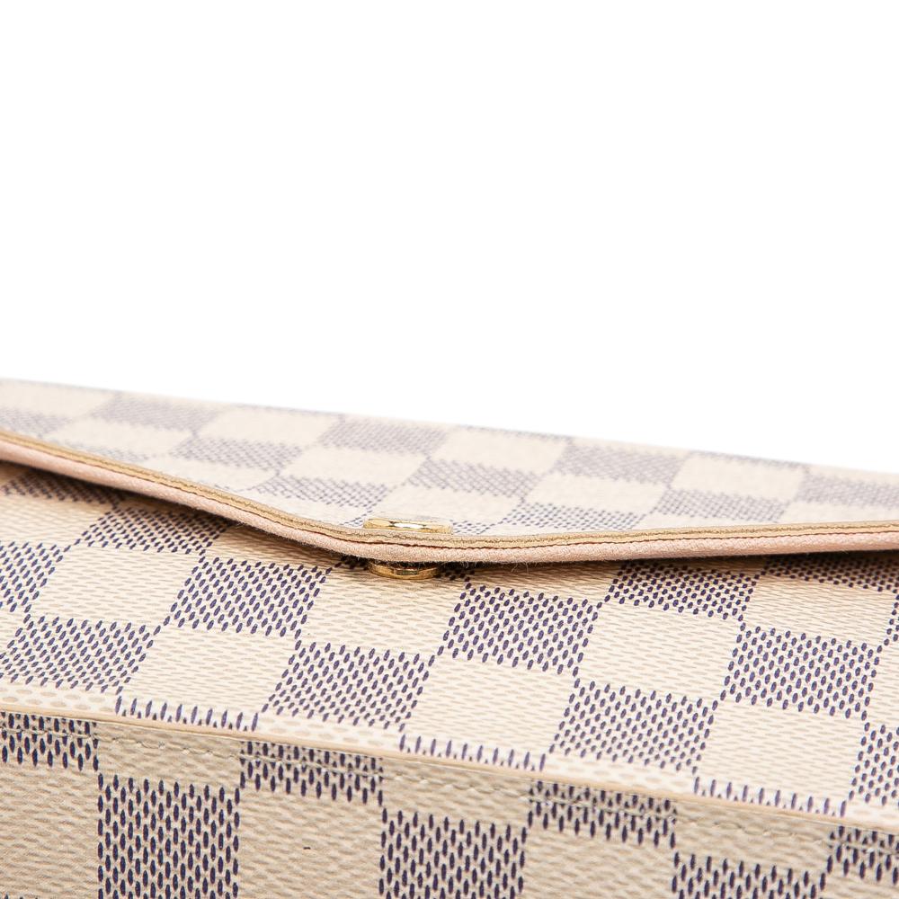 Louis Vuitton B Louis Vuitton White Damier Canvas Canvas Damier Azur Pochette Felicie France