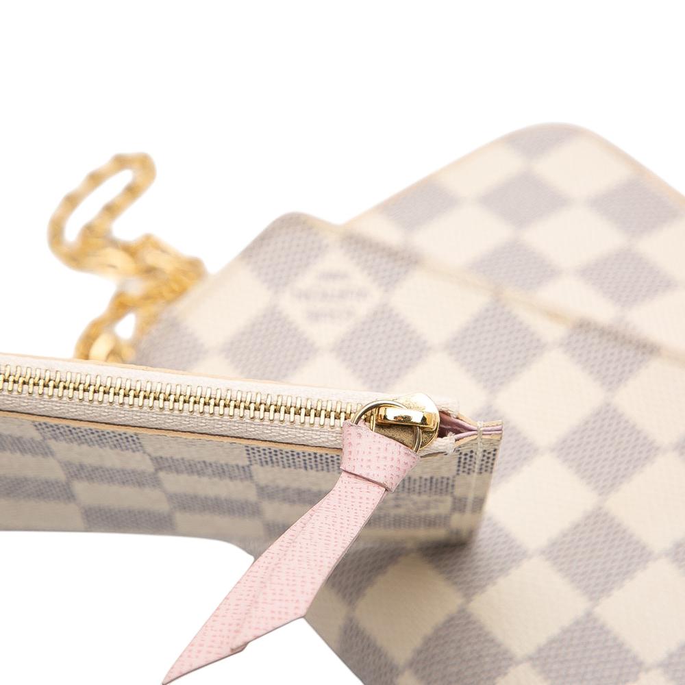 Louis Vuitton B Louis Vuitton White Damier Canvas Canvas Damier Azur Pochette Felicie France