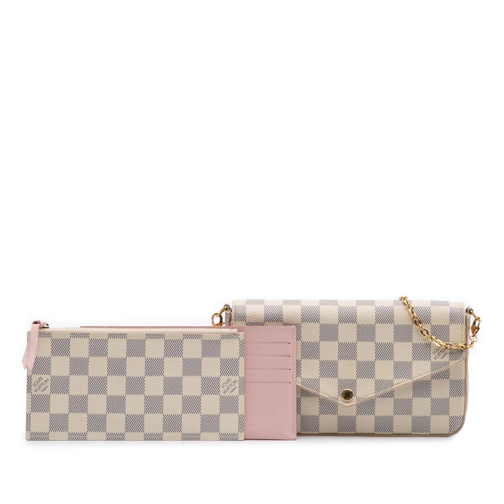 Louis Vuitton B Louis Vuitton White Damier Canvas Canvas Damier Azur Pochette Felicie France