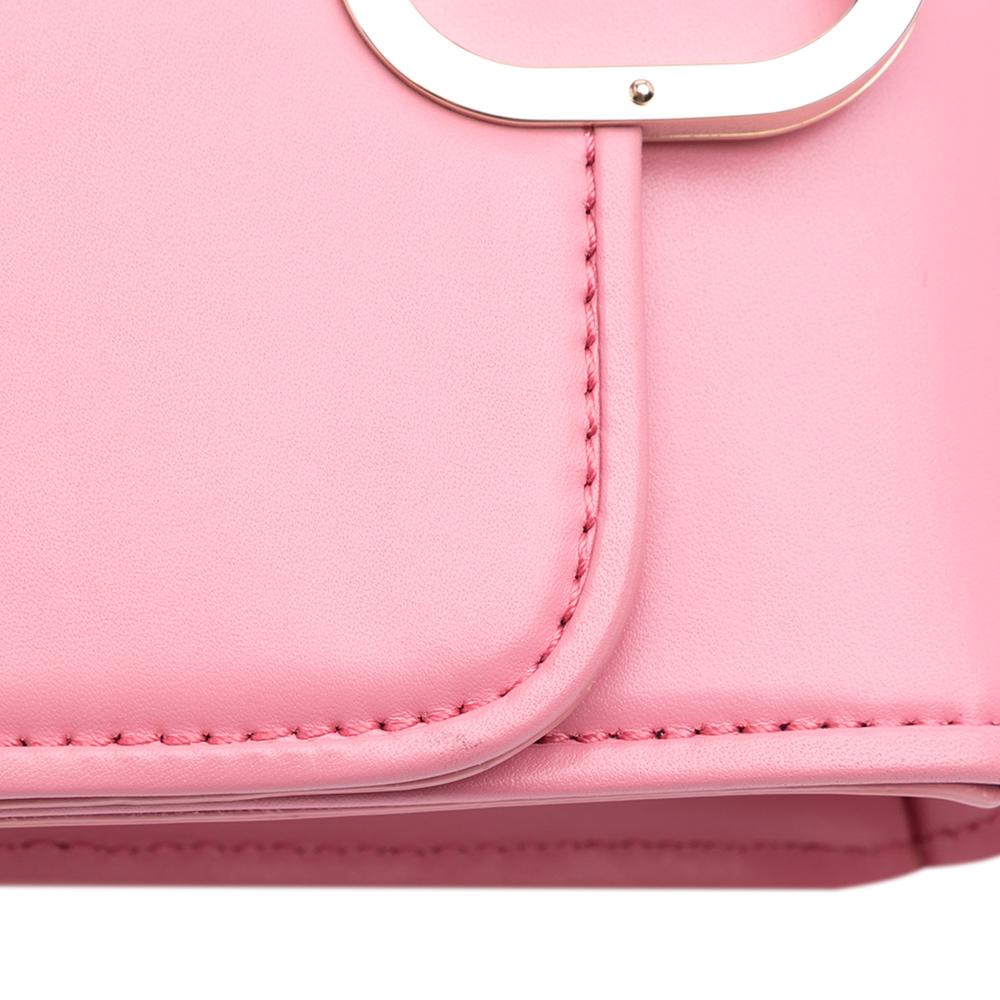 Valentino AB Valentino Pink Calf Leather Small VLogo Type Crossbody Italy
