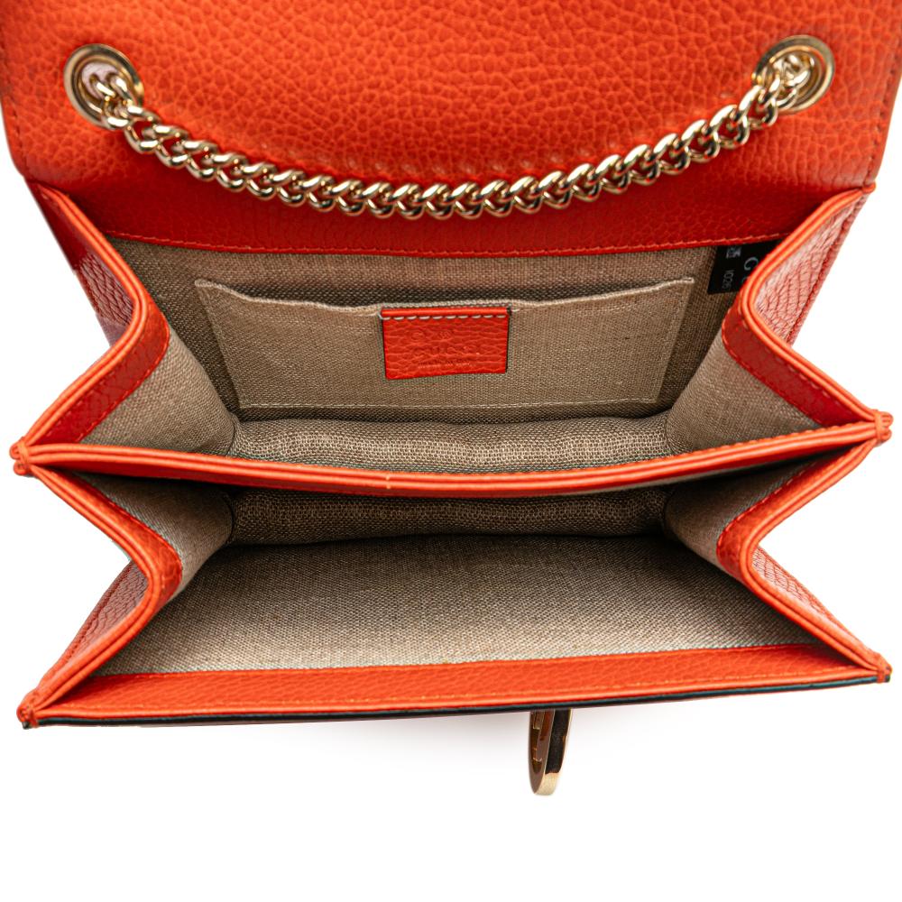 Gucci B Gucci Orange Calf Leather Small Dollar skin Interlocking G Crossbody Italy