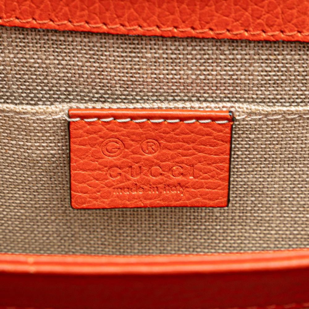 Gucci B Gucci Orange Calf Leather Small Dollar skin Interlocking G Crossbody Italy